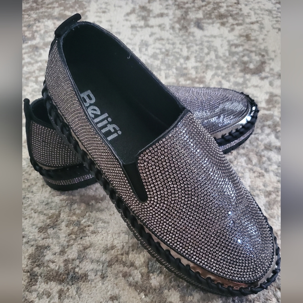 Women Rhinestone Platform Breathable Slip-on Shoes